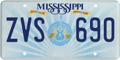 MS license plate ZVS690