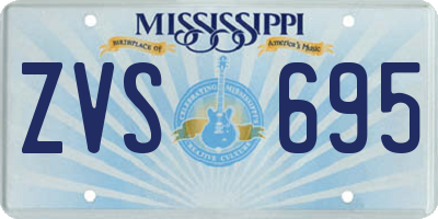 MS license plate ZVS695