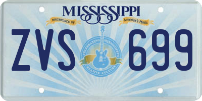 MS license plate ZVS699
