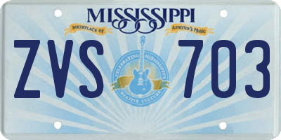 MS license plate ZVS703