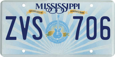 MS license plate ZVS706