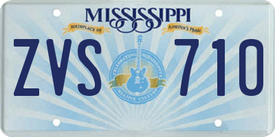 MS license plate ZVS710