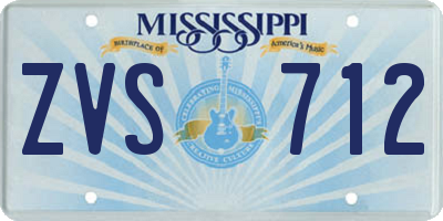 MS license plate ZVS712