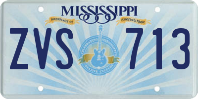 MS license plate ZVS713