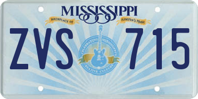 MS license plate ZVS715