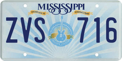 MS license plate ZVS716