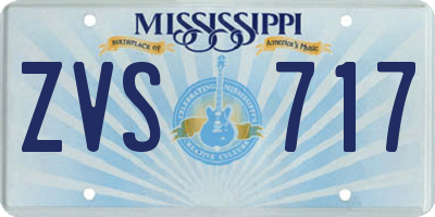 MS license plate ZVS717