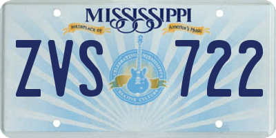 MS license plate ZVS722