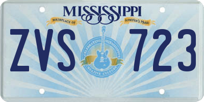 MS license plate ZVS723
