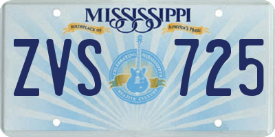 MS license plate ZVS725