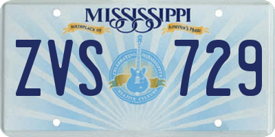 MS license plate ZVS729
