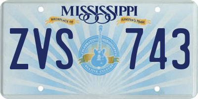 MS license plate ZVS743