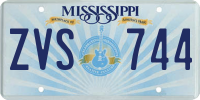 MS license plate ZVS744