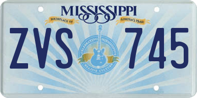 MS license plate ZVS745