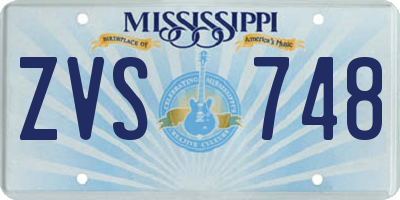 MS license plate ZVS748