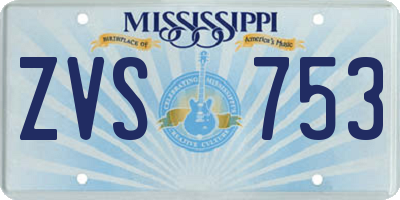 MS license plate ZVS753