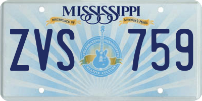 MS license plate ZVS759