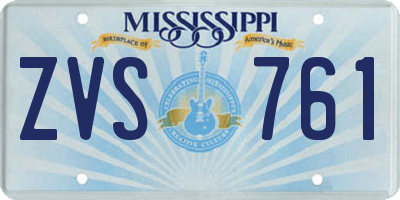 MS license plate ZVS761