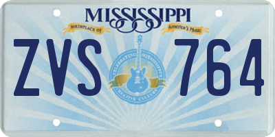 MS license plate ZVS764