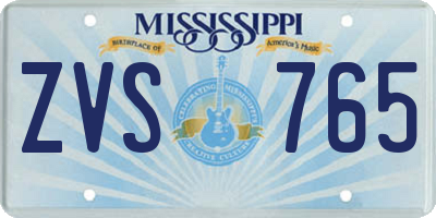 MS license plate ZVS765