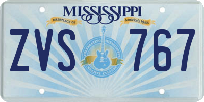 MS license plate ZVS767