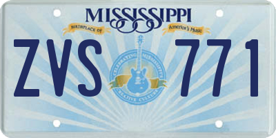 MS license plate ZVS771