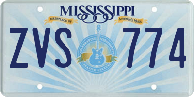 MS license plate ZVS774