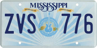 MS license plate ZVS776