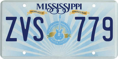 MS license plate ZVS779