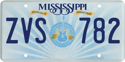MS license plate ZVS782