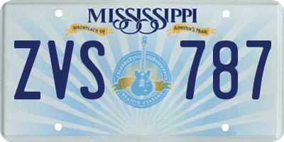 MS license plate ZVS787
