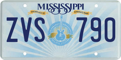 MS license plate ZVS790