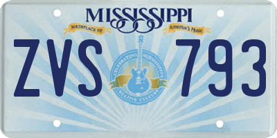 MS license plate ZVS793