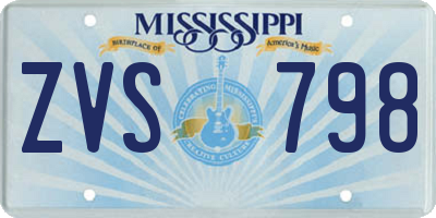 MS license plate ZVS798