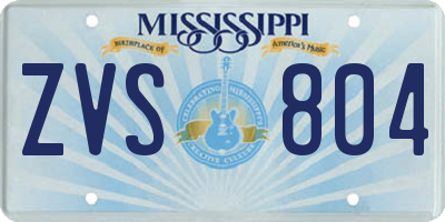 MS license plate ZVS804