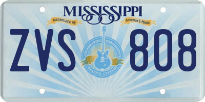 MS license plate ZVS808