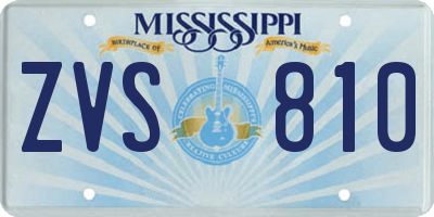 MS license plate ZVS810