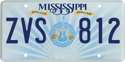 MS license plate ZVS812