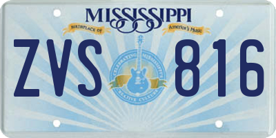 MS license plate ZVS816