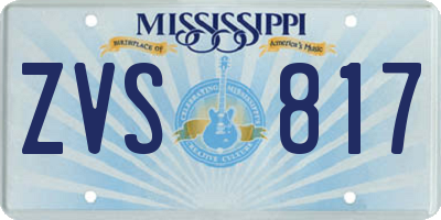 MS license plate ZVS817