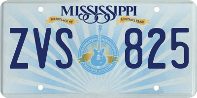 MS license plate ZVS825