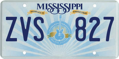 MS license plate ZVS827