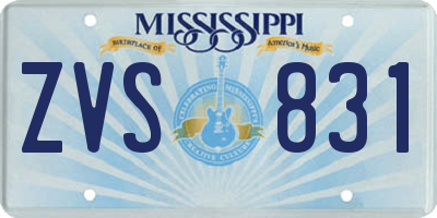 MS license plate ZVS831