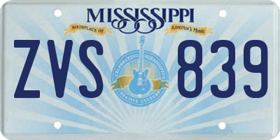 MS license plate ZVS839