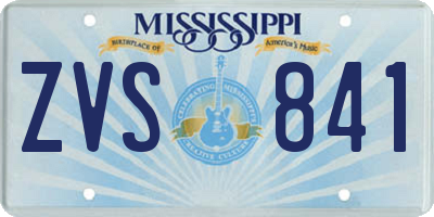 MS license plate ZVS841