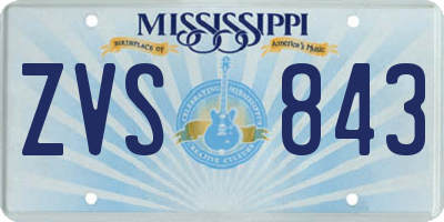 MS license plate ZVS843