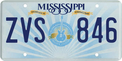 MS license plate ZVS846