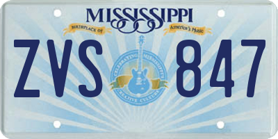 MS license plate ZVS847