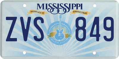 MS license plate ZVS849