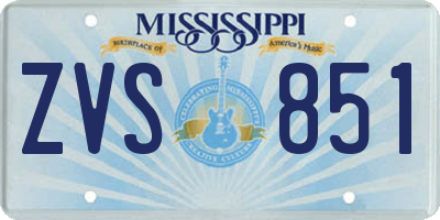 MS license plate ZVS851
